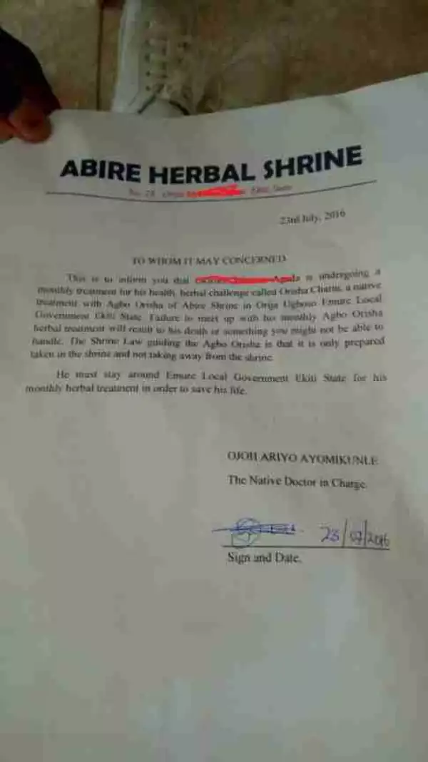 Check Out The Letter A Native Doctor Wrote NYSC To Redeploy A Corper In Camp